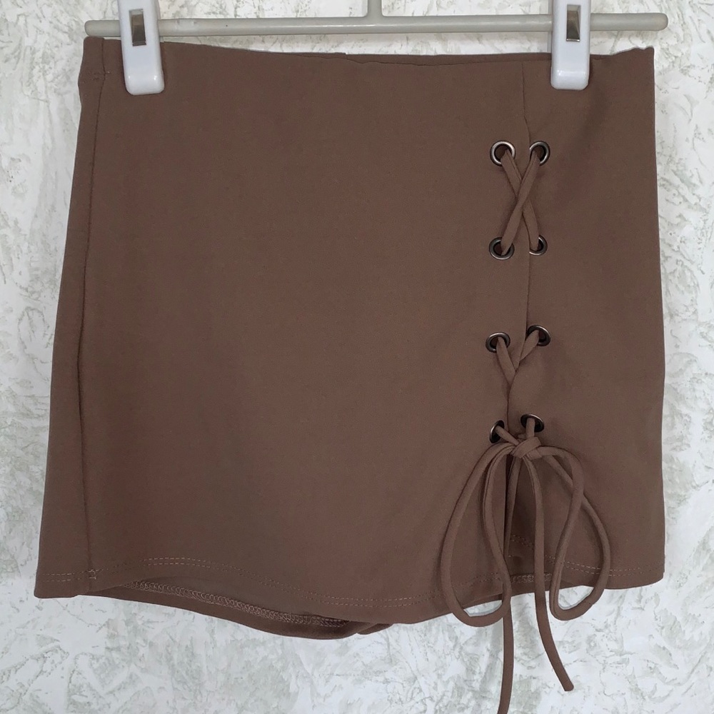 Taupe Mini Skort